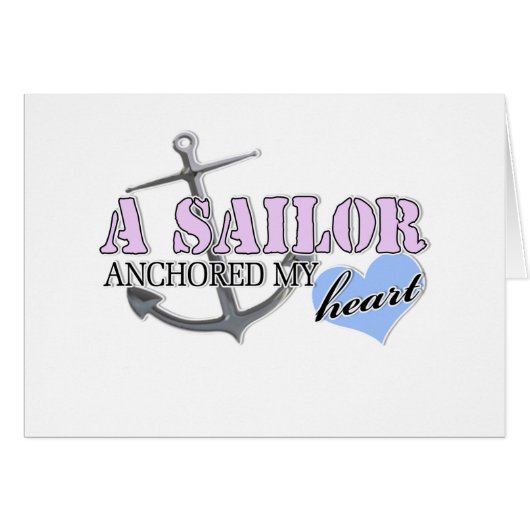A Sailor anchored my Heart Cards (Front Horizontal)