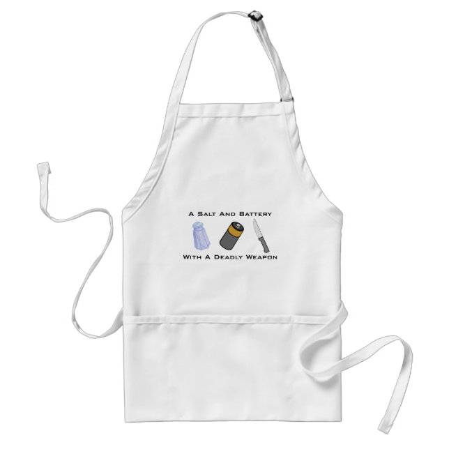 A Salt And Battery With A Deadly Weapon Adult Apron (Front)