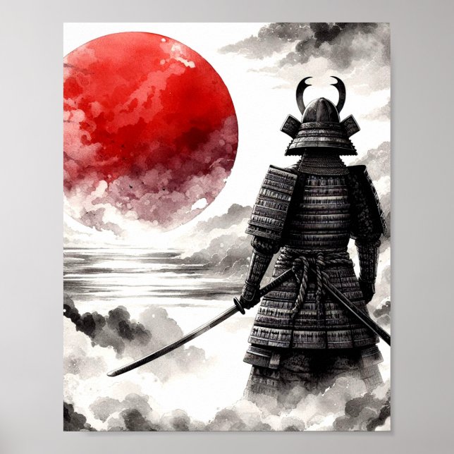 A Samurai Warrior In Traditional Armor Poster (Front)