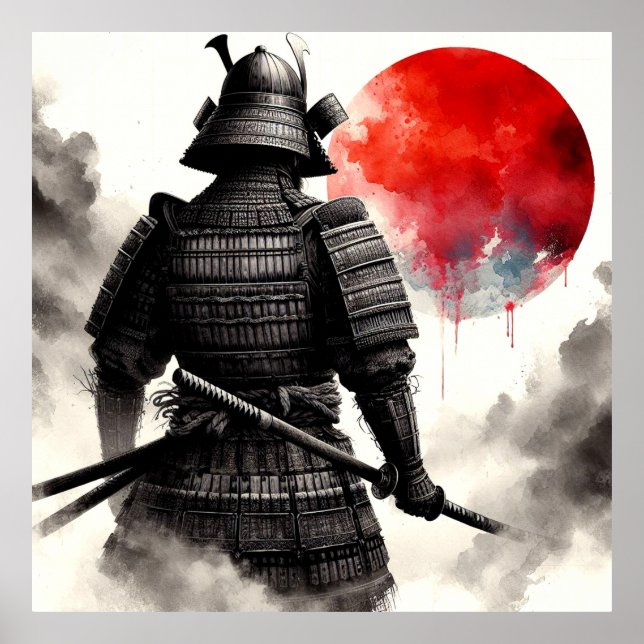 A Samurai Warrior In Traditional Armor  Poster (Front)