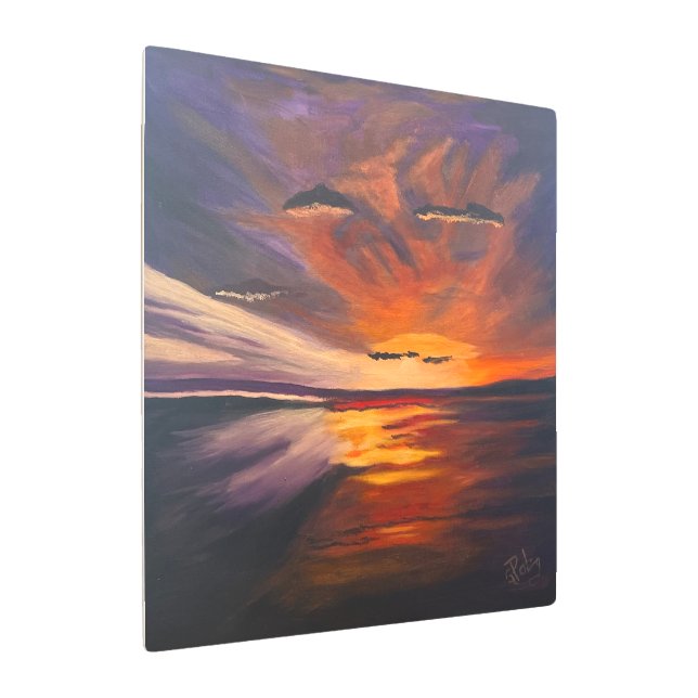 A San Diego Sunset, Original by Gary Poling Metal Print (Angled)