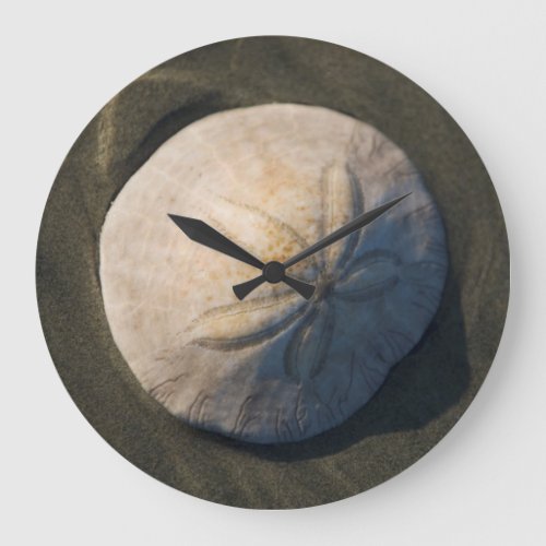 A Sand Dollar On The Beach Large Clock