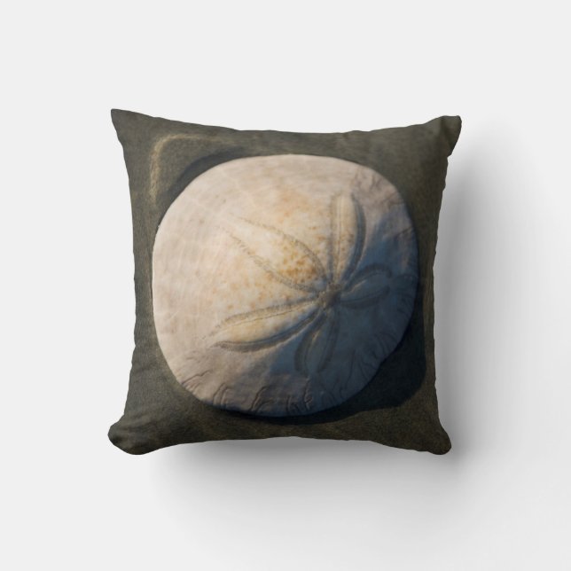 A Sand Dollar On The Beach Throw Pillow (Front)