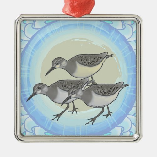 A Sandpipers Premium Square Ornament