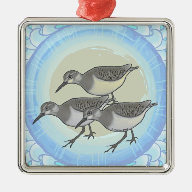 A Sandpipers Premium Square Ornament (Front)
