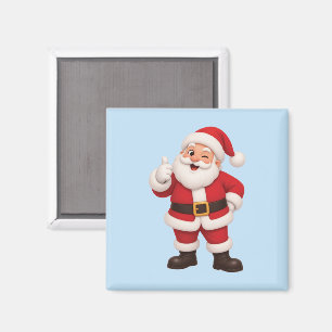A Santa Claus Thumbs Up on Christmas  Magnet