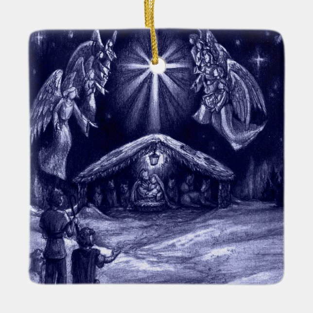 A Savior is Born! Ceramic Ornament (Front)