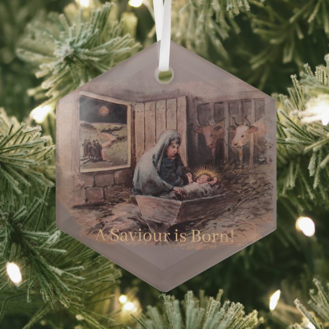 A Savior is Born Christmas Ornament (Insitu)