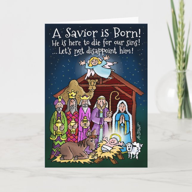 A Savior is Born! - Holiday Card (Front)