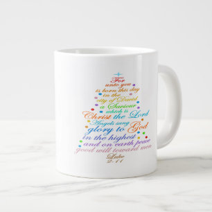 A Savior is Born Luke 2-11 Christmas Tree mugs
