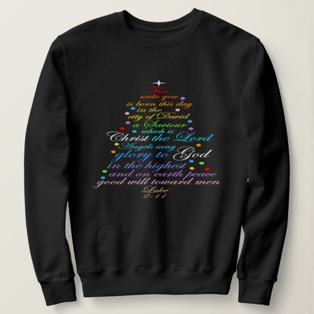 A Savior is Born Luke 2-11 Christmas Tree Shirts (Design Front)