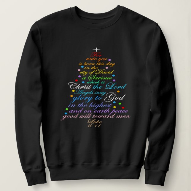 A Savior is Born Luke 2-11 Christmas Tree Shirts (Design Front)