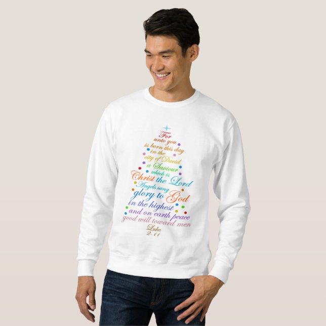 A Savior is Born Luke 2-11 Christmas Tree Shirts (Front Full)