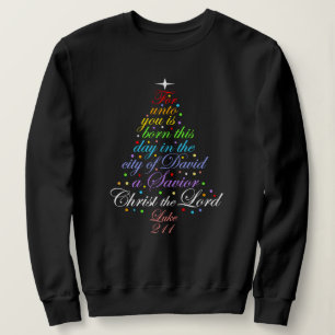 A Savior is Born Luke 2-11 Christmas Tree Shirts