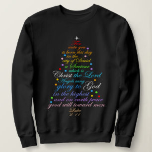 A Savior is Born Luke 2-11 Christmas Tree Shirts