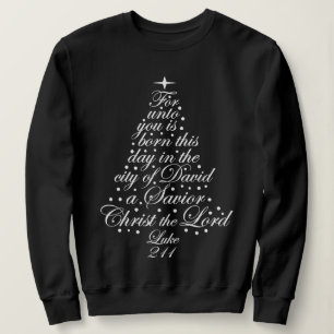 A Savior is Born Luke 2-11 Christmas Tree Shirts