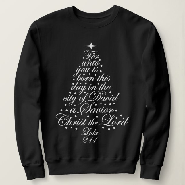 A Savior is Born Luke 2-11 Christmas Tree Shirts (Design Front)