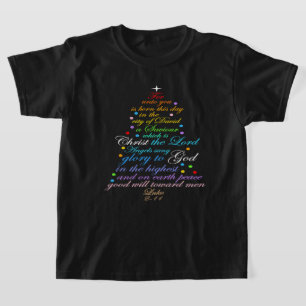 A Savior is Born Luke 2-11 Christmas Tree Shirts