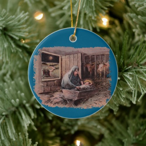 A Savior is Born Vintage Christmas Ornament
