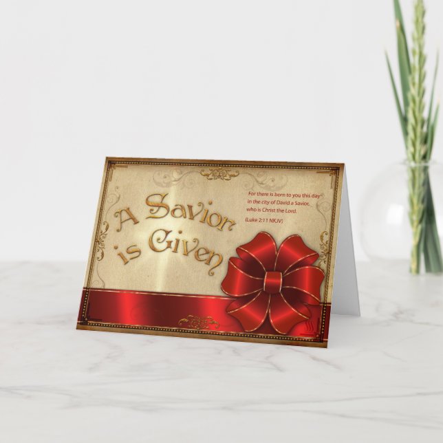 A Savior is Given Holiday Card (Front)