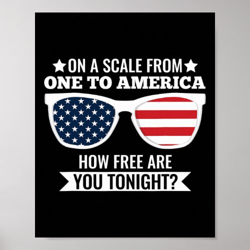 A Scale From One To America 4th Of July  Poster