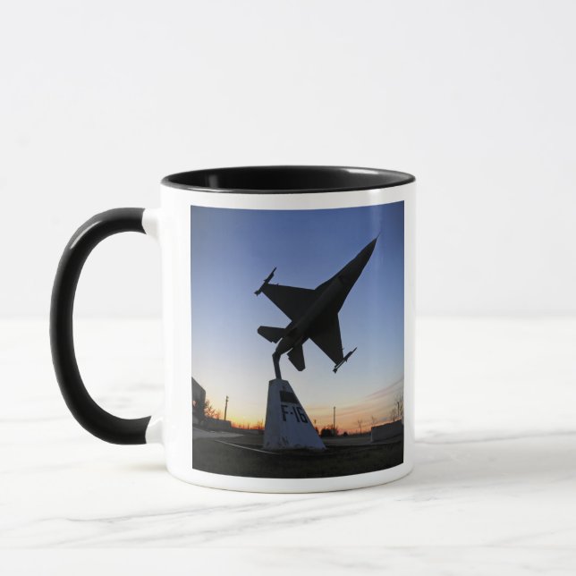 A scale model of an F-16 C Fighting Falcon Mug (Left)
