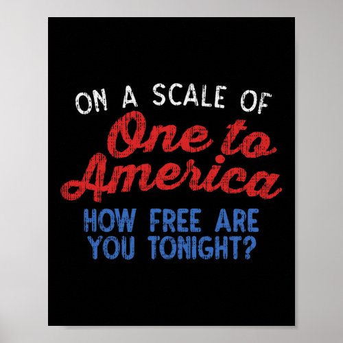 A Scale Of One To America Shirt 4th Of July Fourth Poster