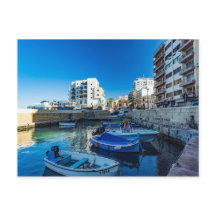 A scene from Gillieru Harbour, Malta Holiday Card