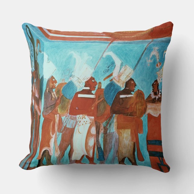 A Scene from Life, depicting musicians playing dru Throw Pillow (Front)