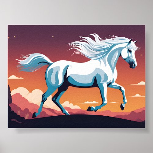 A scene from nature A white horse Poster