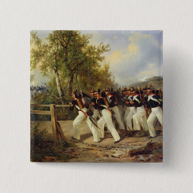 A Scene from the soldier's life, 1849 Pinback Button (Front)