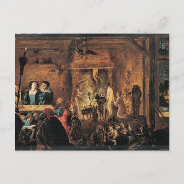 A Scene of Sorcery, 1633 Postcard (Front)