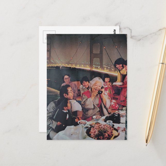 A Scenic Family Dinner at the Bridge Postcard (Front/Back In Situ)