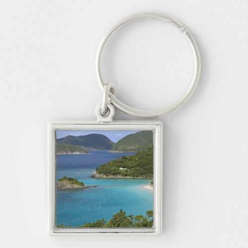 A scenic of Caneel Bay from a road at St John Keychain