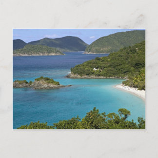 A scenic of Caneel Bay from a road at St. John Postcard
