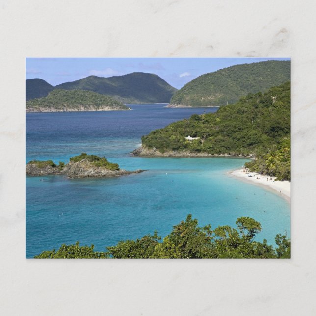 A scenic of Caneel Bay from a road at St. John Postcard (Front)