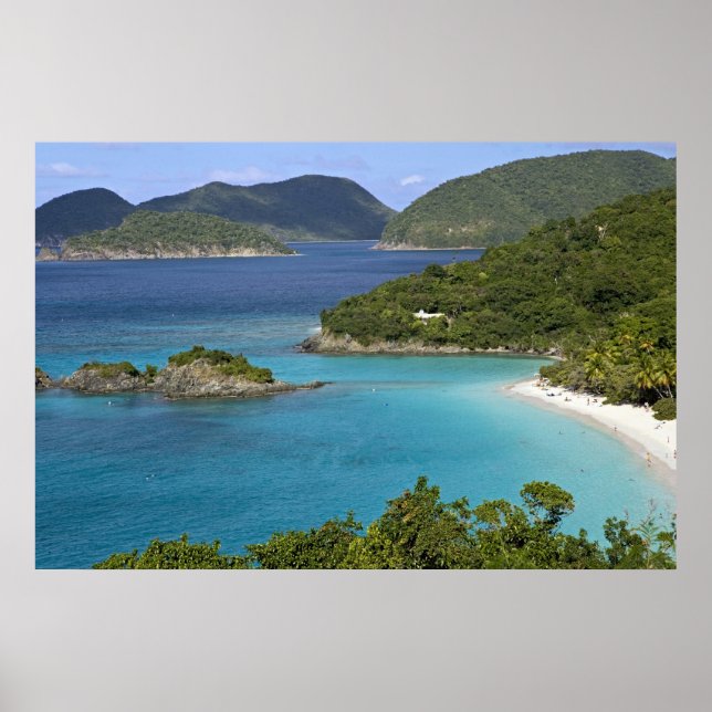 A scenic of Caneel Bay from a road at St. John Poster (Front)