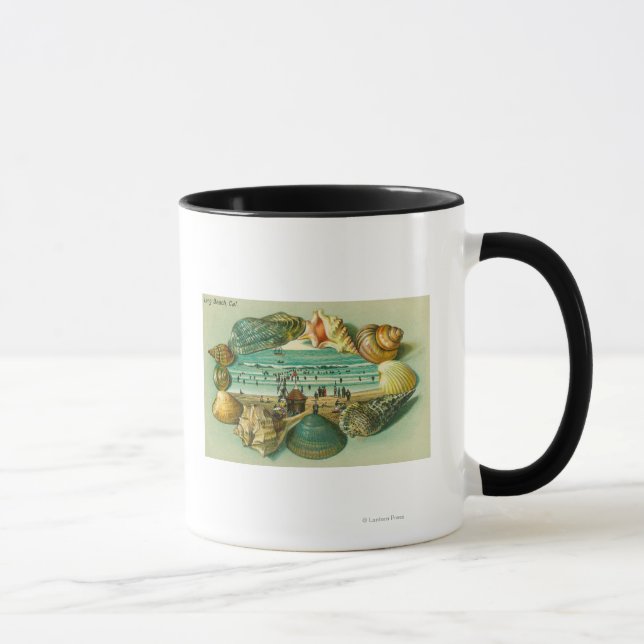 A Scenic View Bordered with Sea Shells Mug (Right)