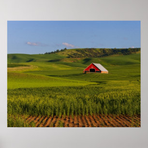 A scenic view of a barn in Moscow Idaho. Poster