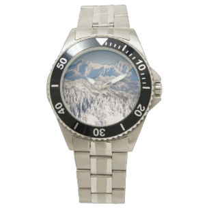 A Scenic View of Snowy Mountains and Trees. Watch
