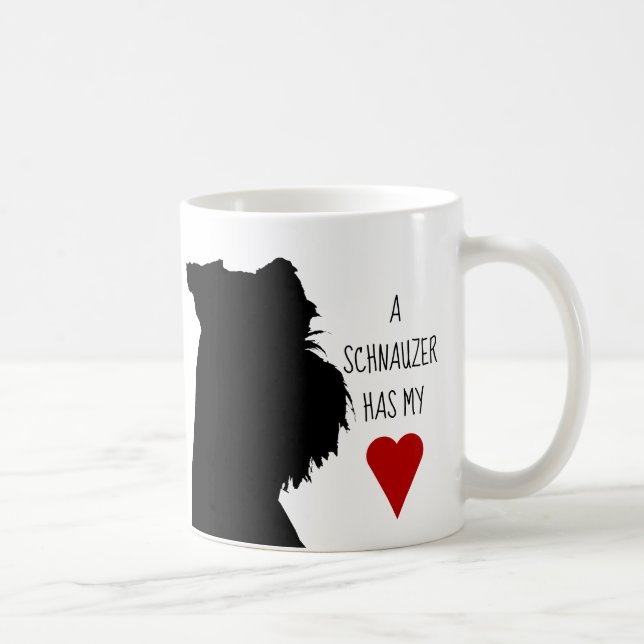 "A schnauzer has my heart" mug (Right)