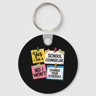 A School Counselor Funny Education Schedule Office Keychain