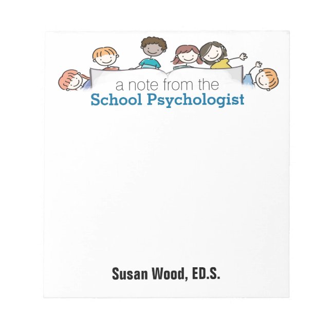 A School Psychologist's Custom Notepad (Front)