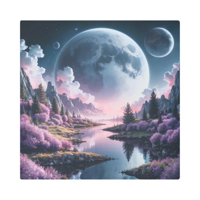 A Sci-fi Landscape Metal Print (Front)