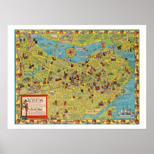 A Scott-Map of Boston, Massachusetts Poster (Front)