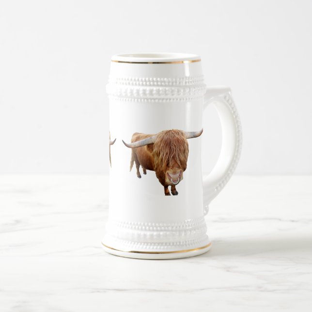 A Scottish highland cattle Beer Stein (Front Right)