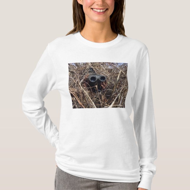 A scout observer practices observation techniqu 2 T-Shirt (Front)