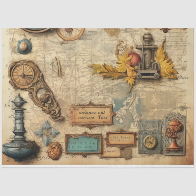 A Scrappy Nautical Series Design 12 Tissue Paper (Front)