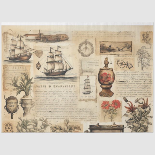 A Scrappy Nautical Series Design 19 Tissue Paper (Front)