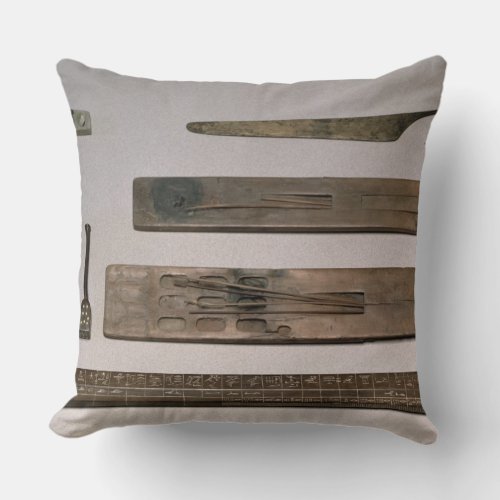 A scribes instruments wood ivory bronze and en throw pillow